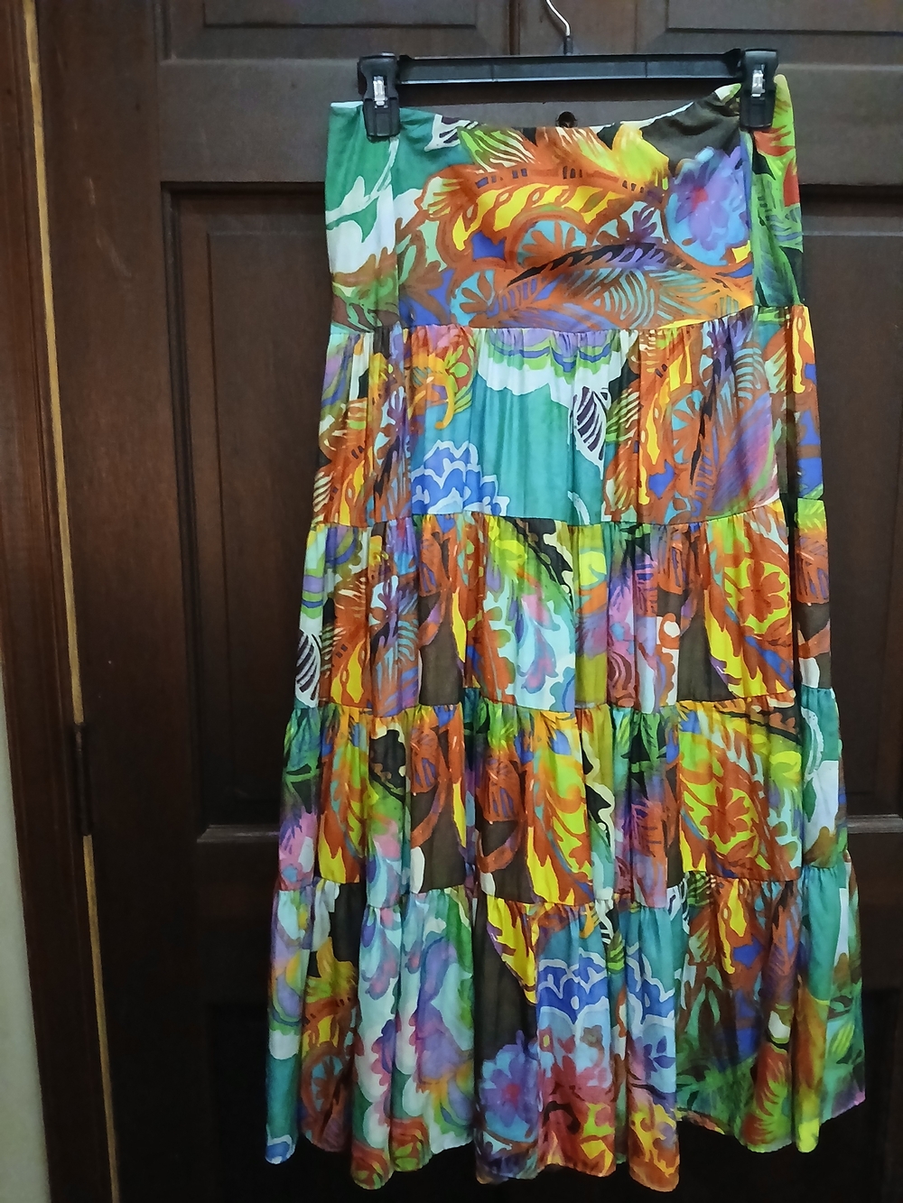 Lauren Ralph Lauren Multicolor Boho Inspired Floral Tiered Maxi Skirt Size M
